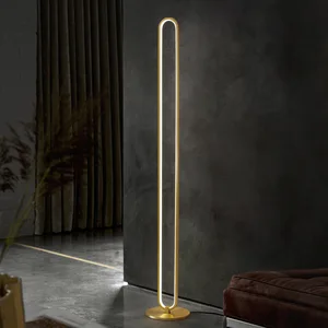 Modern Standing Light Large Industrial Hollow Oval Type Copper Floor Lamps for Living Room Decor