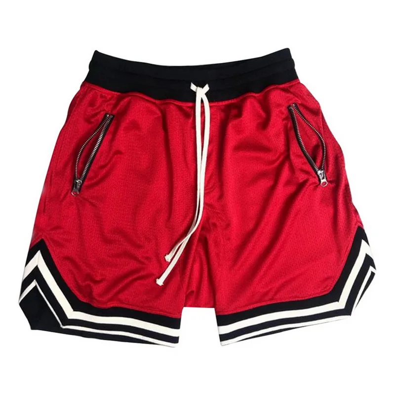 Multiple Colour Mens Running Sports Five Point Shorts Anti Pilling Breathable Quick Drying Loose Fitness Basketball Pants