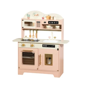 Multifunctional Wood Kitchen Toy Early Education Refrigerator Food Toys for Household for Kids