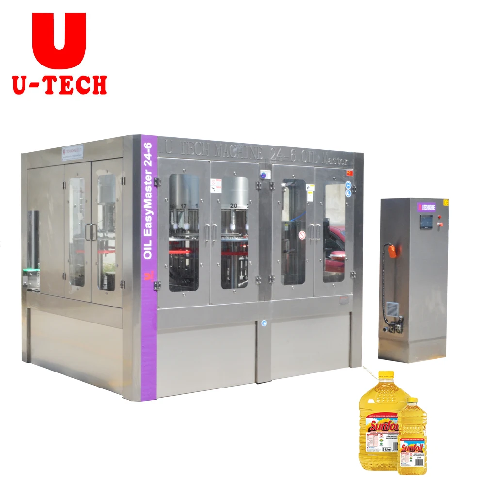 Automatic rotary crude palm sunflower olive oil simple filling and sealing machine production line for small business price