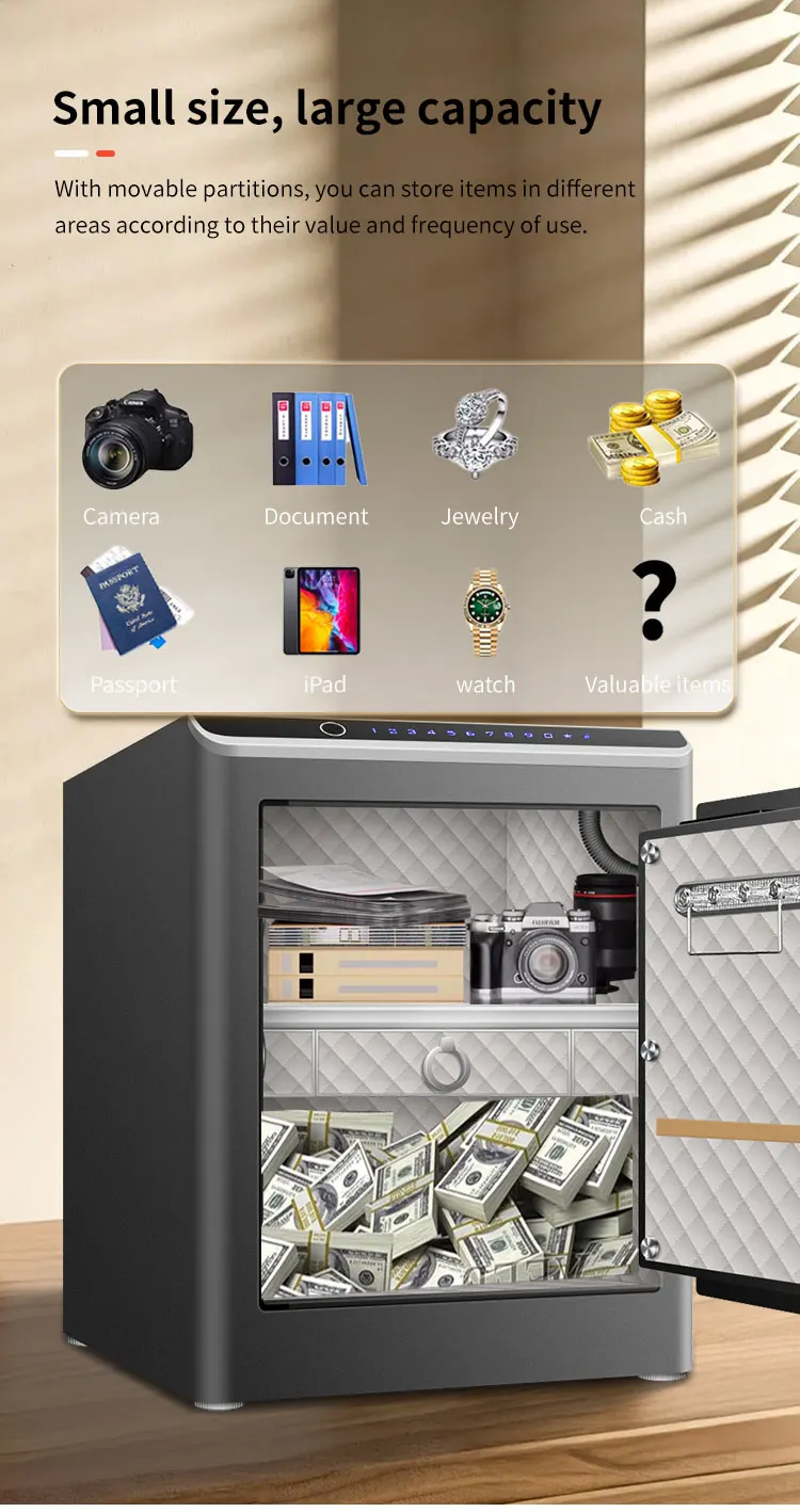 CEQSAFE Money Steel Safe Box Anti-theft Electronic Hotel Office Cash Security Cabinet TUYA APP WIFI Safe Home Box factory