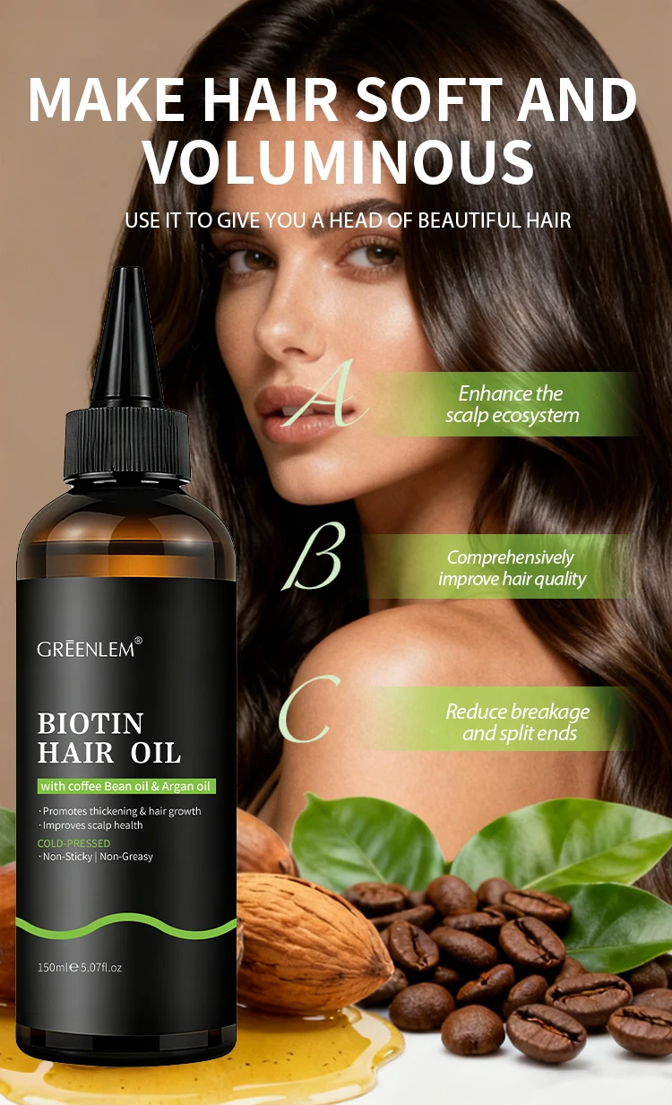 Biotin Hair Essential Oil Strengthens Moisturizes Thickens Hair Hair-Loss Prevention Dry Hair Skin Care Multi-effect(pic1)