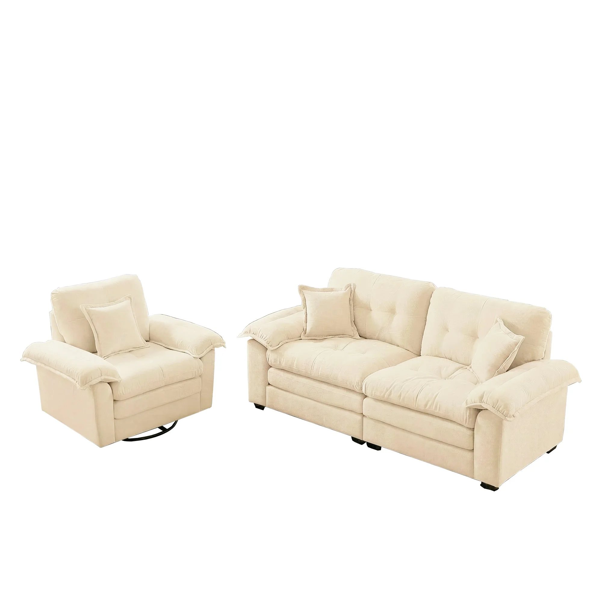 Canapé chenille 84 pouces confort 2-3 personnes design moderne
