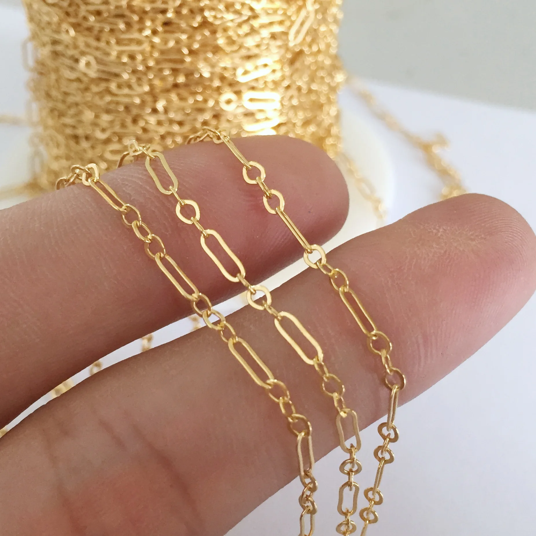 Permanent Jewelry Chains 14k Gold Filled 1.68mm 2mm Chains Bulk Strand