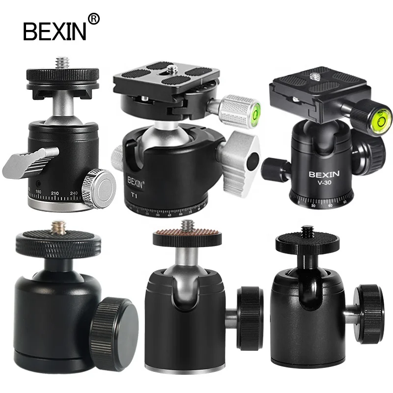 Giunto Sferico Per Fotocamera – Testa A Sfera 360° In Alluminio, Con Vite E Foro 1/4″, Set Da 2 Pezzi