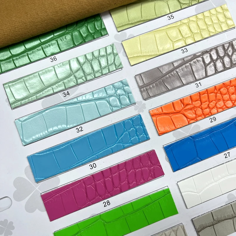 Pu Patent  with Two Tone Color crocodile Skin  Emboss Faux Leather Sheets for Making Bags Use