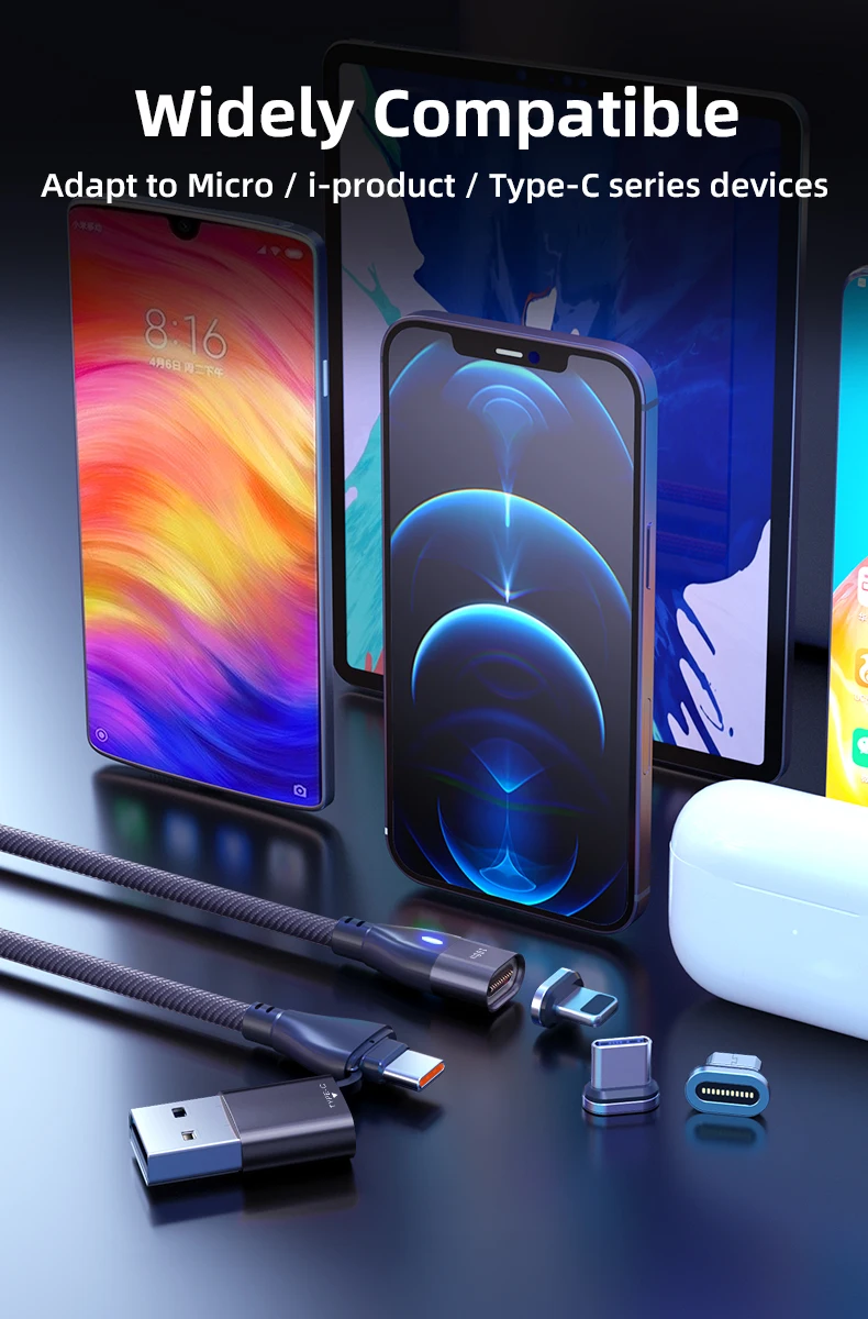 Nylon Braided 1m Pd 100w Fast Usb Charger Cable 3 In 1