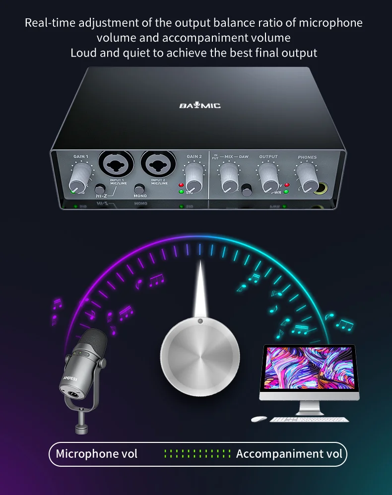 Interface Audio Usb à condensateur externe, carte son d'enregistrement de  musique, Microphone, pour Pc, ordinateur de Studio en direct - AliExpress