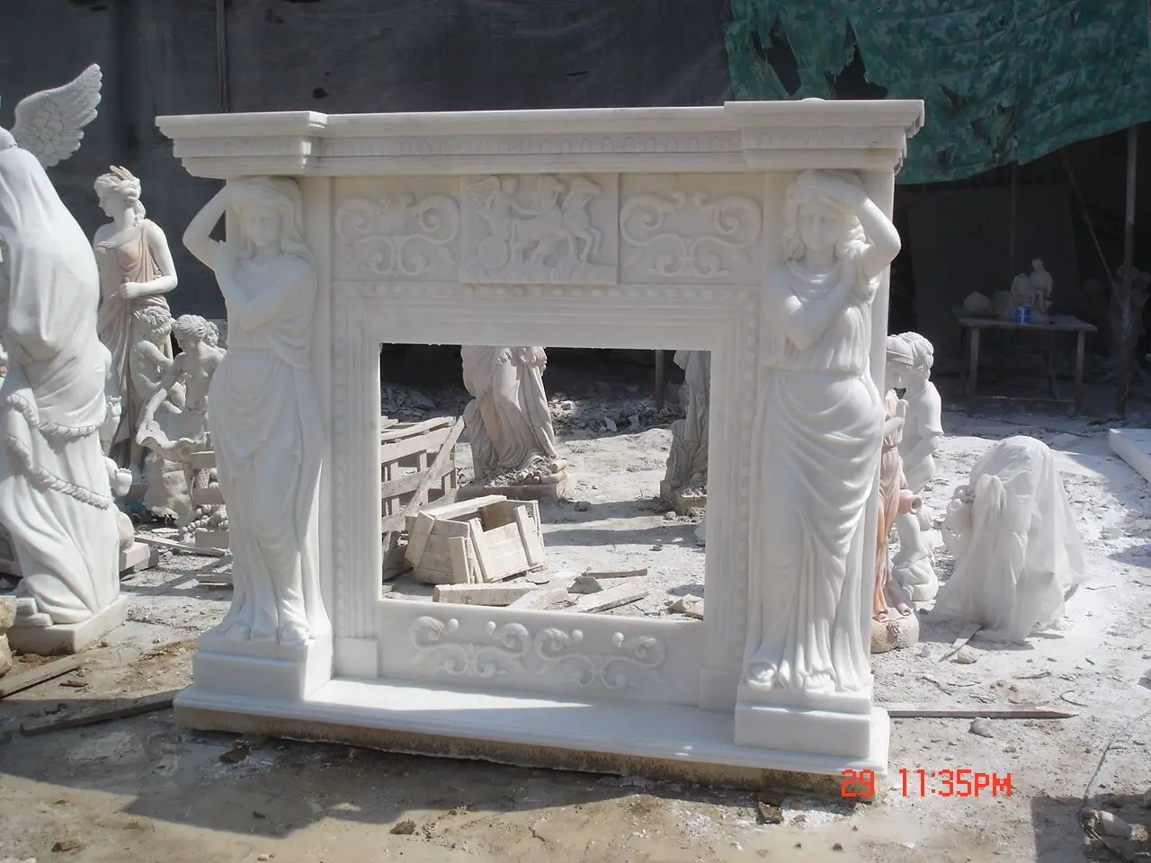 Оптовая продажа достойное качество натурального мрамора угловой мраморный портал для