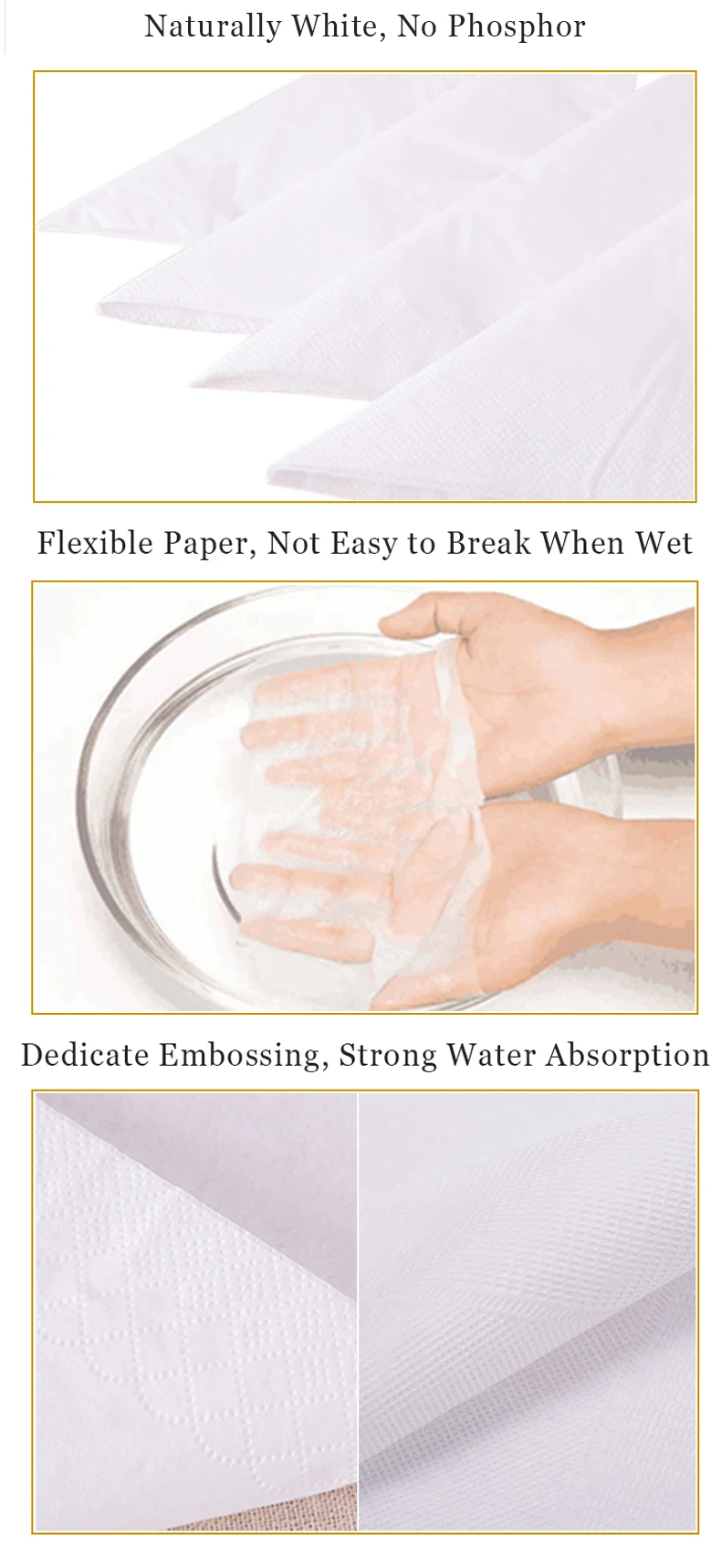 Western Restaurant Paper Towel Customized Square Disposable Double