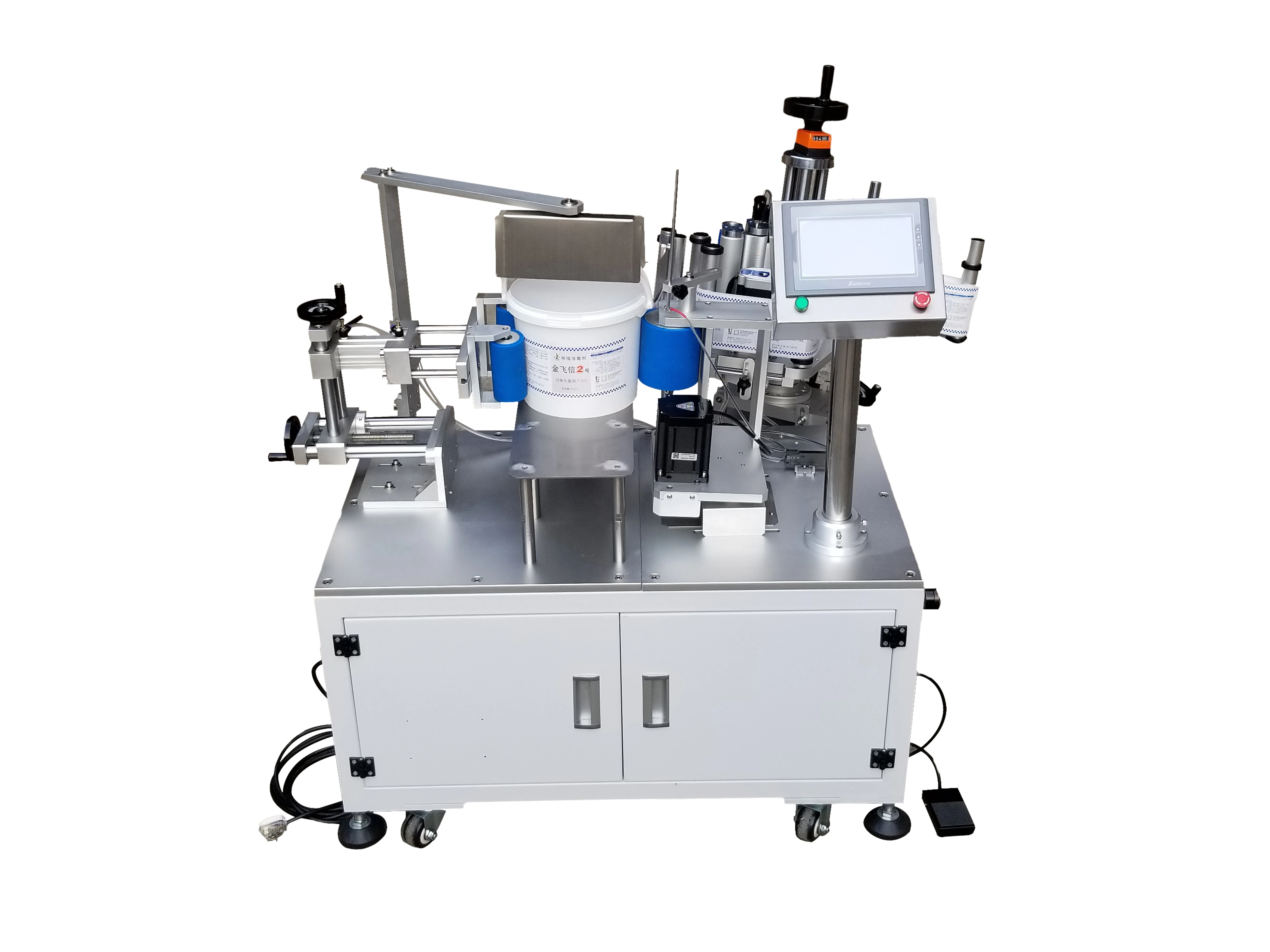 Semi-automatic 5 Gallon Buckets Vat Labeling Machine China Manufacturer