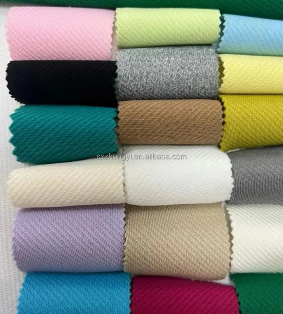 Wholesale 2025 New Spring Knitted Fabric T/C TWILL Cloth Stretch Fabric 86%cotton 12%polyester 2%spandex for Garments