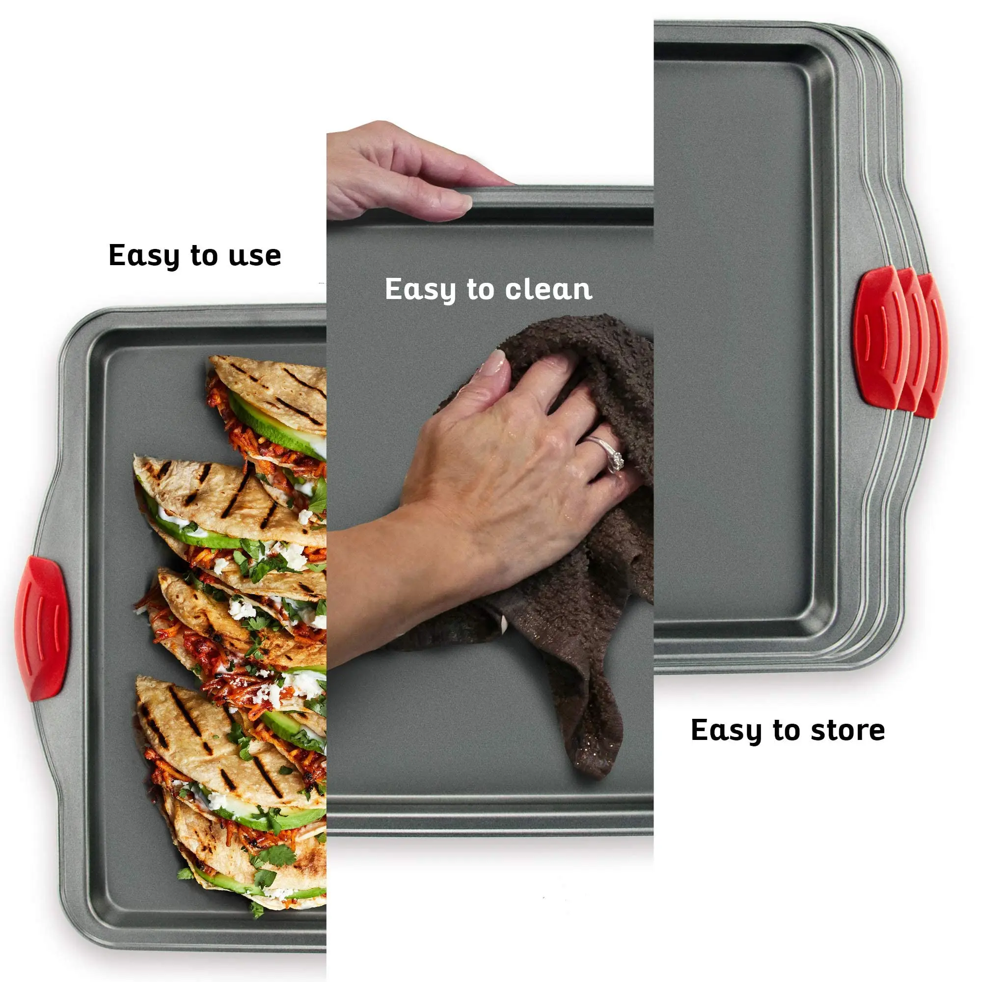 Non-toxic Dent Warp Rust Resistant Carbon Steel Oven Baking Sheets Nonstick  Baking Sheet Tray Set Cookie Sheet Pans