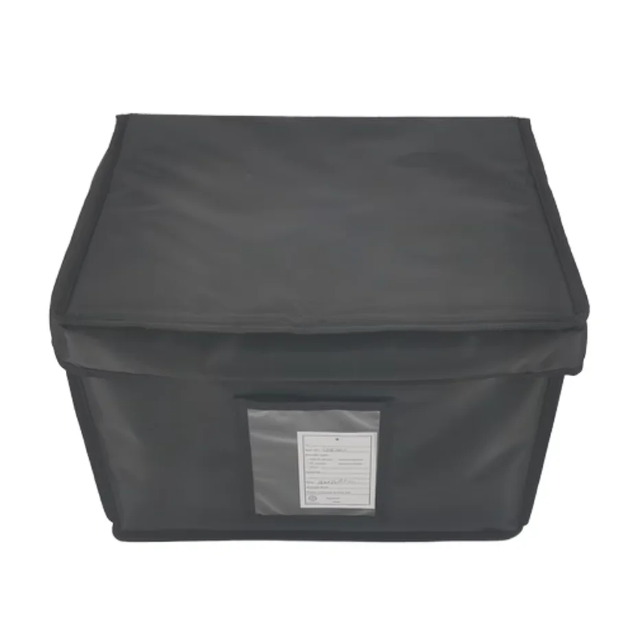 High Quality Custom Logo Polyester for Velcro Opening Cooler Bag Black Reusable Insulated Lunch Box Fresh Delivery Wholesale