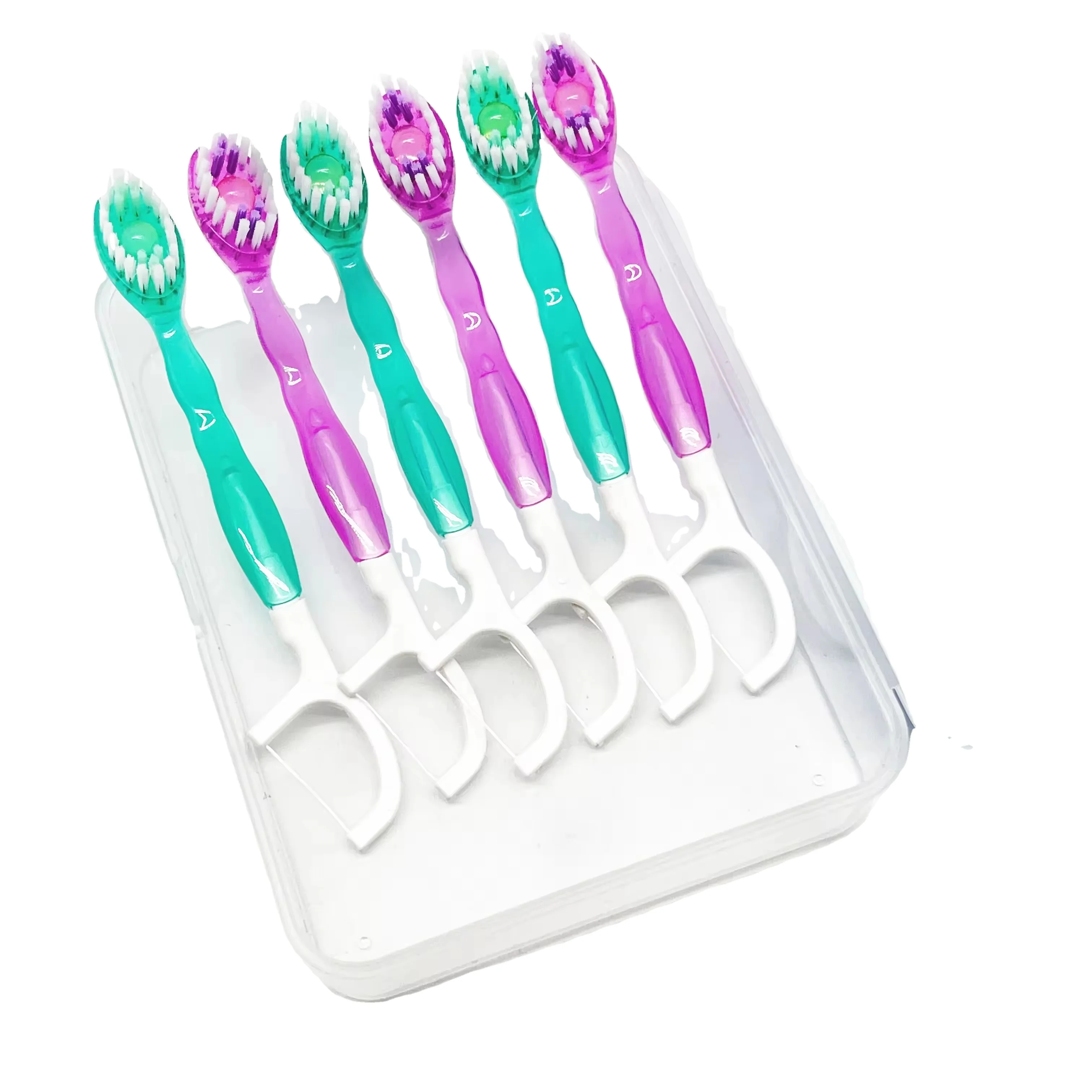 Private Label Natural Disposable Toothbrushes With Toothpaste Including Dental Flossers