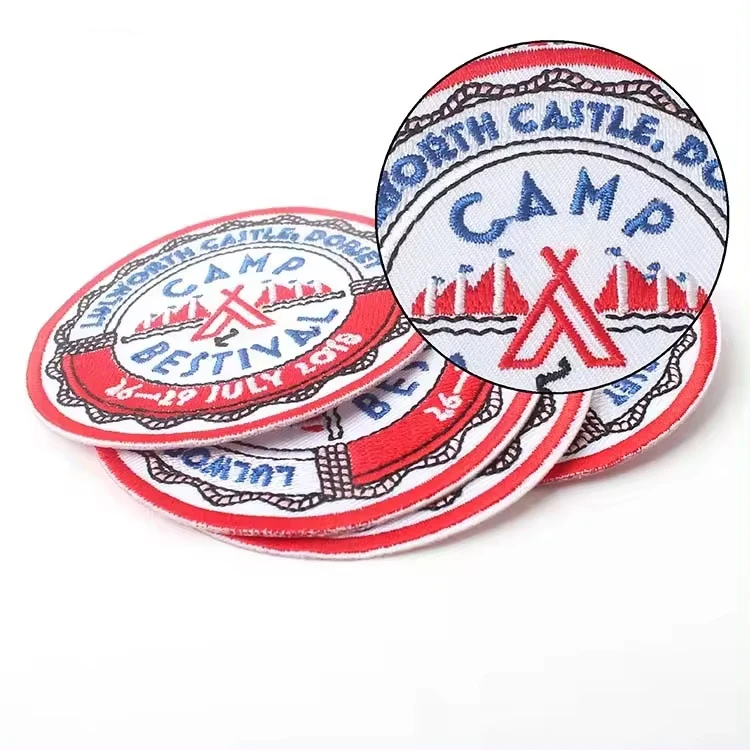 Wholesale Custom Cartoon Logo Embroidered Twill Fabric Big Size Patches With Iron on Backing