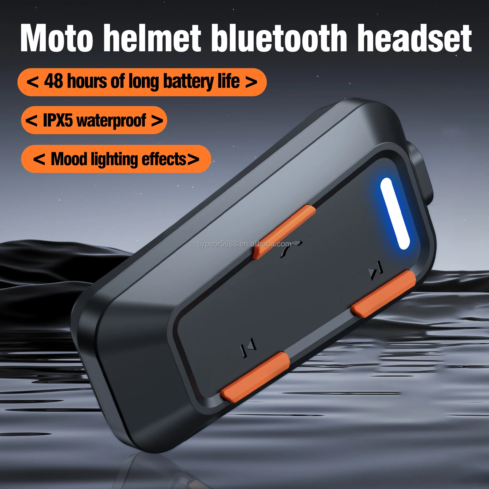 product tiypeor motorcycle noise reduction bluetooth intercom headphones helmet wireless headset with fm radio waterproof ipx5-2