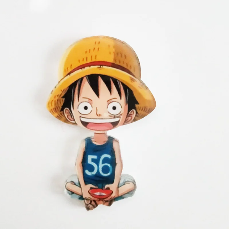 One Piece Japanese Anime Luffy with Arms Up Figure Metal Enamel