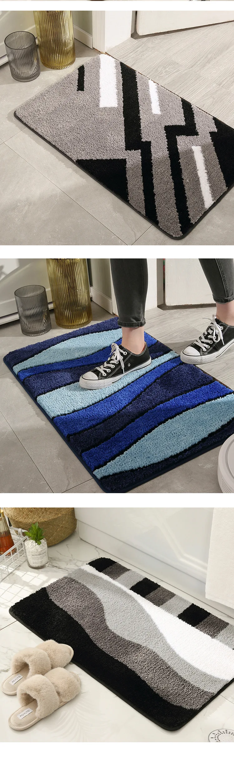 Rectangular Business Style Carpet For Home Living Room Carpet Wool Tufted Flocking Machine Washable Floor Mat supplier