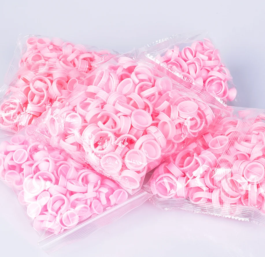 Подставка для татуировок с розовым кольцом, контейнер для пигмента, одноразовый держатель для клея для удлинения ресниц, клейкая чашка, оптовая продажа