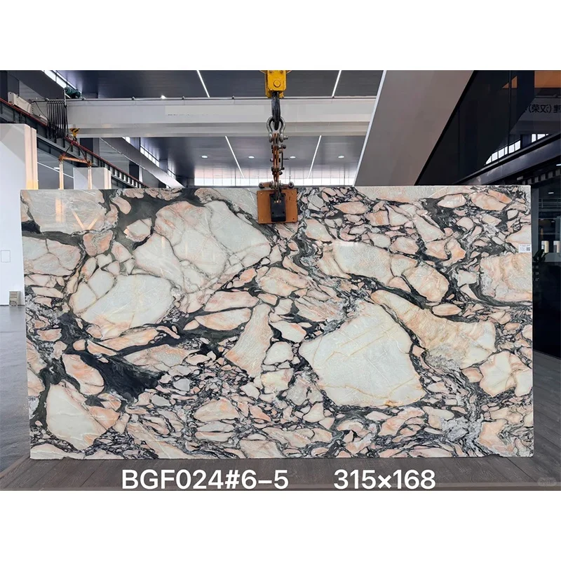Natural Rosa Calacatta Aurora Pink Marble Slab Luxury Calacatta Viola Modern Villa Waterproof Cut-to-Size for Countertop Island