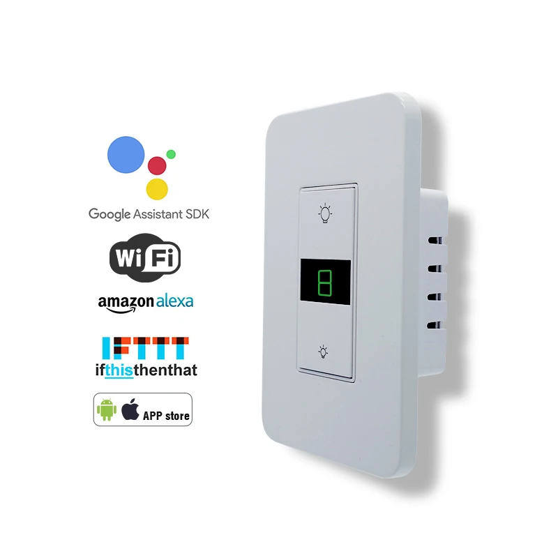 Tuya Wi-Fi приложение Smart Life кнопочный переключатель диммер переключатель света Электрический настенный выключатель для Google Home и Amazon Alexa