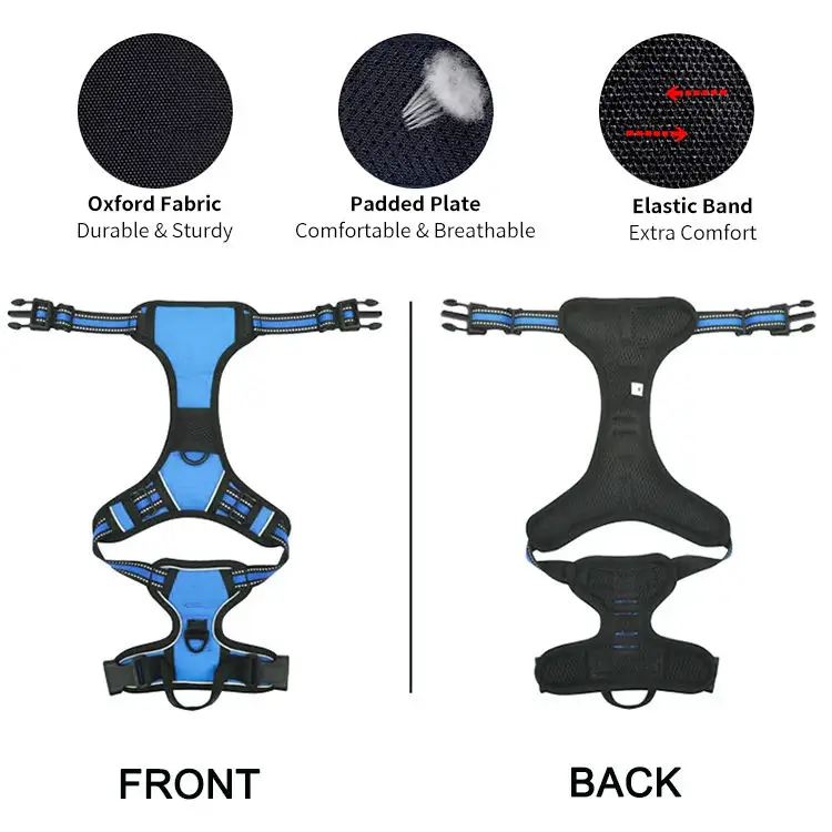 New Neoprene Custom Reflective Tough Adjustable Pet Dog Training Har Set Harness Luxury Leash No Pull Dog Harness
