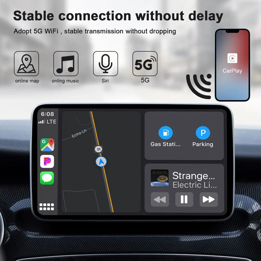 Universal Carplay For Apple Iphone 15 14 13 12 11 Plus Pro Max Wireless Adapter Portable Ai Box Dongle Wired To Zjq06 Laudtec details