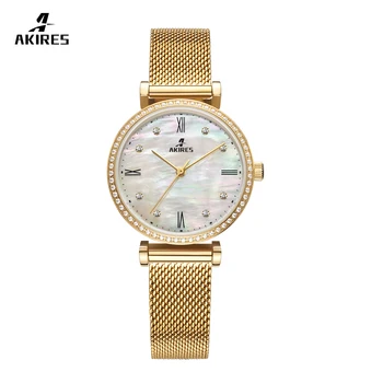 Akires Ronda Woman Watch Luxury Diamond Watch Quartz Wristwatch Movt Watch Custom LOGO Swiss for Women Stainless Steel Round