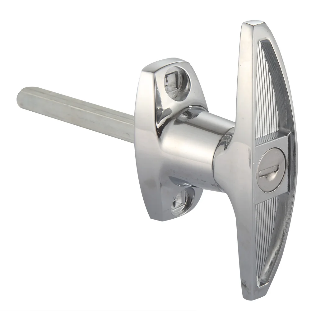 Heavy Duty Side Lock  Garage Door Polished Shaft Lock Security T-shaped Handle Adjustable Tongue Lock details