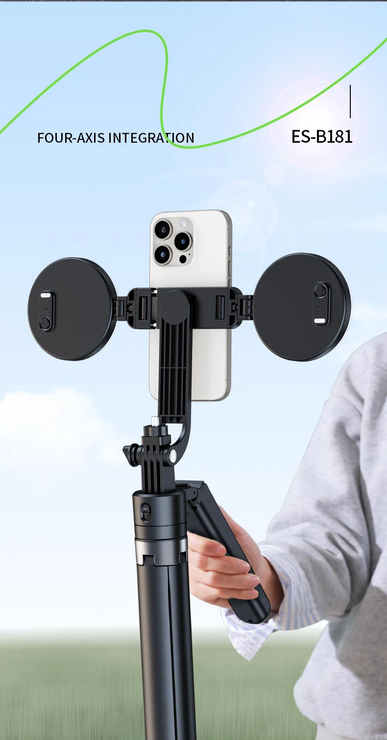 ES-B181 360 rotation extendable selfie stick tripod stand ai auto face tracking gimbal stabilizer subhandle wireless remote