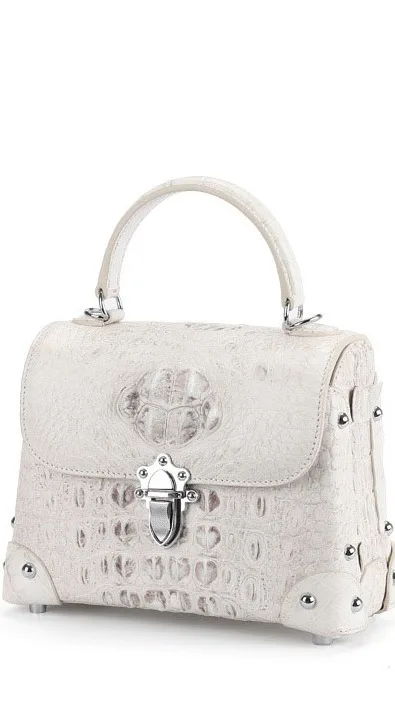 luxury genuine crocodile skin leather shoulder women handbag