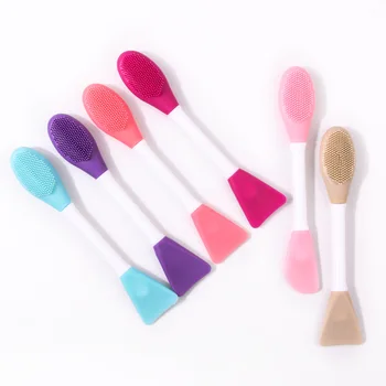 Silicone Double-Ended Silicone Face Mask Brush Facial Cleansing Brush