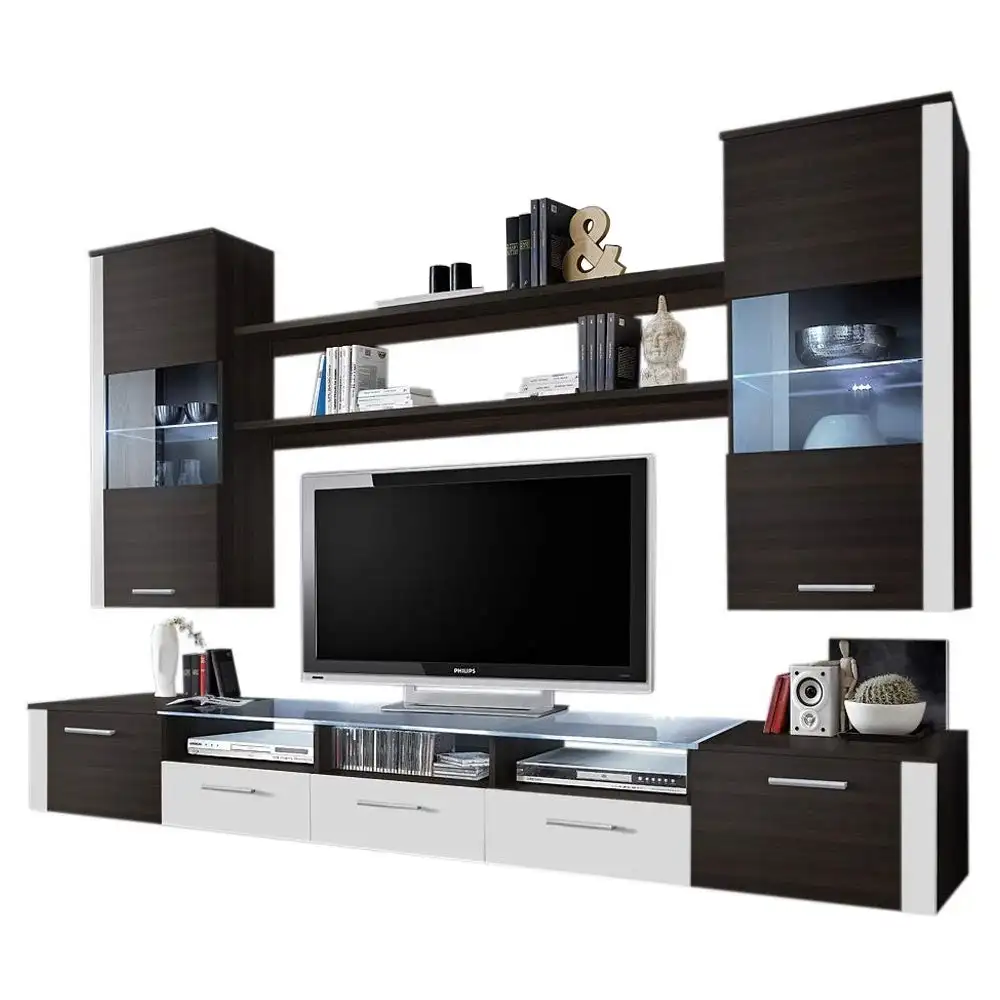Factory Sell Modern Tv Unit 130cm Cabinet White TV Stand Matt and White High Gloss
