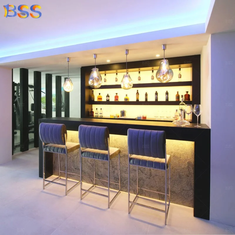 Custom Home Bar Counter Set - Modern Design & Durability