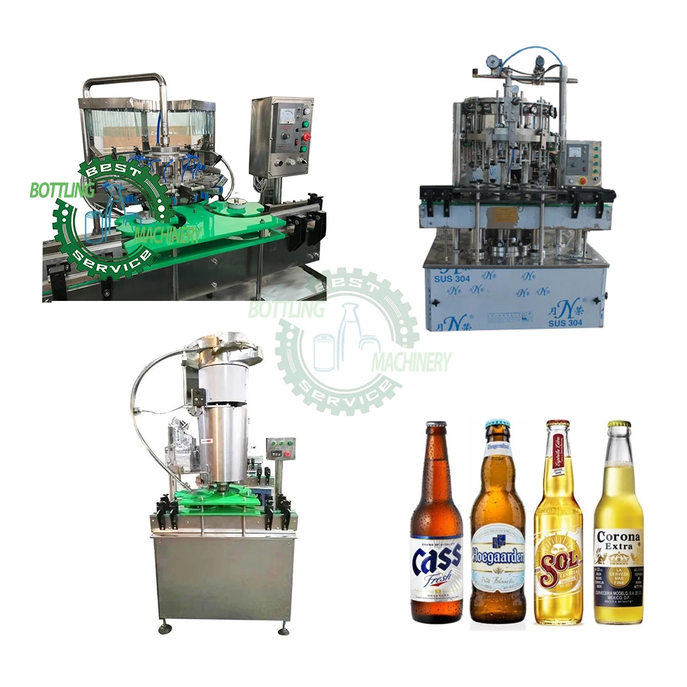 Linear Separate 300ml 450ml Glass Bottle Gas Juice Beverage Soft Drinks Beer Washing Sealing Carbonated Drink Filling Machine