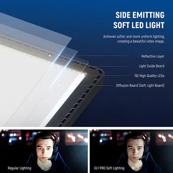 NEEWER 15.5" Key Streaming Light LED Studio Video Light Kit Led Panel Light with C-Clamp Stand for Gaming Video Recording detail image