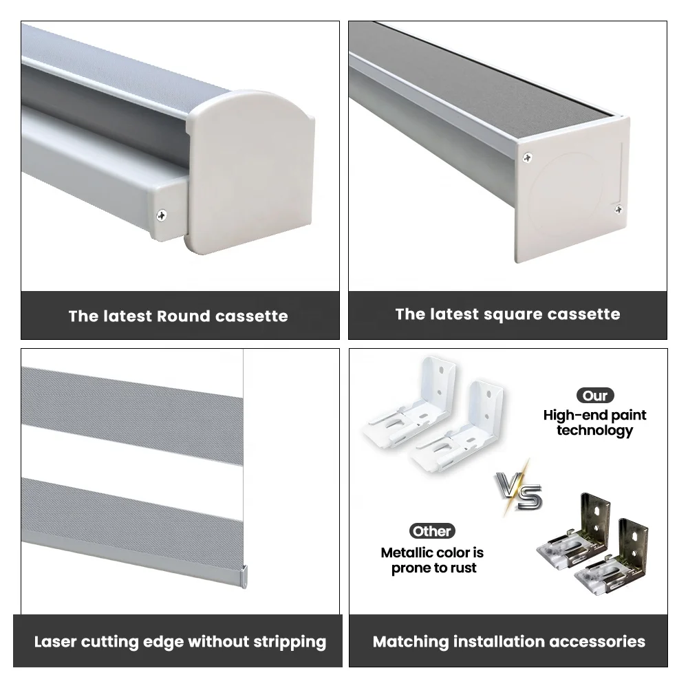 MING CHEN Motorized Smart Window Shades zebra Rolling Blinds with Remote Control Battery google Smart Electric Blinds for Window