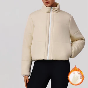 Women's Long Sleeved Zipper Jacket Stand up Collar Casual Autumn Winter Polyester Yoga Jacket