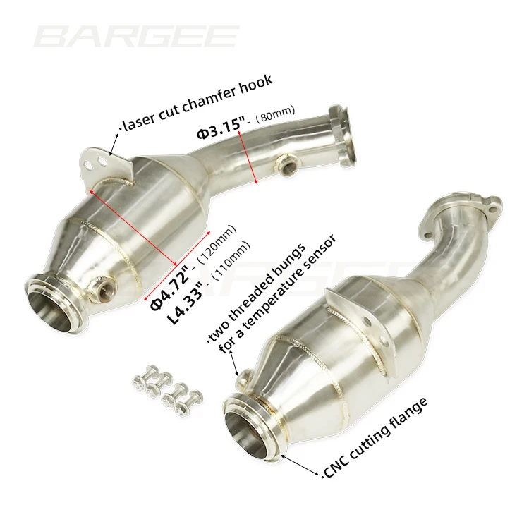 Bargee cell catted Downpipe For Mercedes Benz 2016-UP C43 AMG Class V6 3.0T high performance exhaust downpipe tube pipe 999082