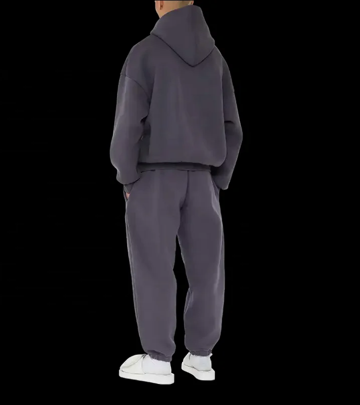 JL0907A Straight Leg Sweatsuits With No Drawstrings Men High Quality Heavyweight Joggers Set Sweatpants and Hoodies Set for Men