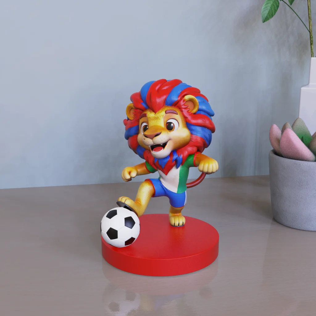 product customizable color world cup football lion resin statue wholesale customizable boutique figurine art craft for european market-5