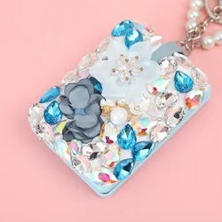 Роскошное зеркало с блестящими стразами роскошное ручной держатель карманное круглое роскошные зеркала для