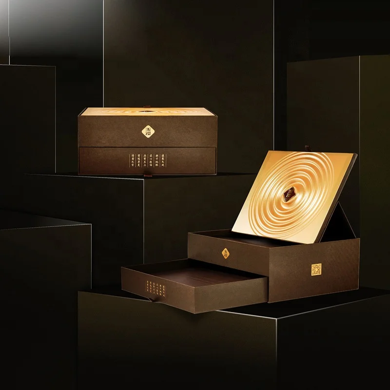 Newest Design Luxury Laser Custom Logo Three Layers Rigid Cardboard Paper Sliding Drawer Gift Box Set