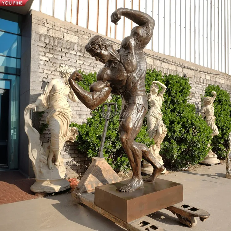 屋外装飾ブロンズ筋肉彫刻マッスルマン像| Alibaba.com