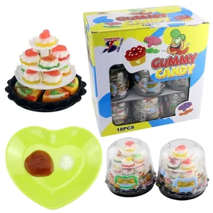 Cute Cake Party Theme Cake Pizza Shape Gummy Soft Candy and Popping Candy With Tomato Paste