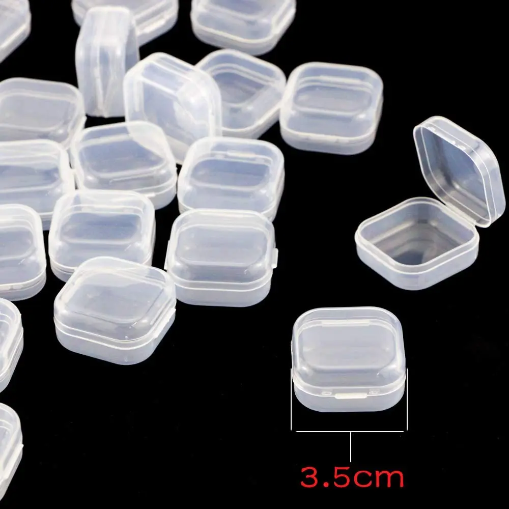 Small Plastic Storage Container Boxes Mini Clear Jewelry Earplugs