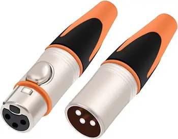 XLR Plug 3Pin Metal XLR Adapter Female/Male Microphone Connector Plug Straight Balanced Socket