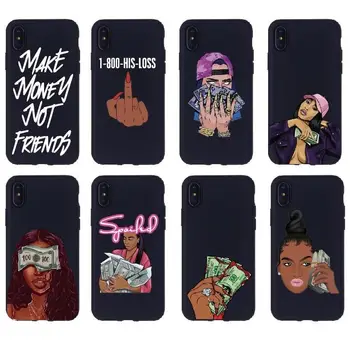 for iphone x cell phone cases black girl, for iphone xs max xr wholesale phone cases make money not friends