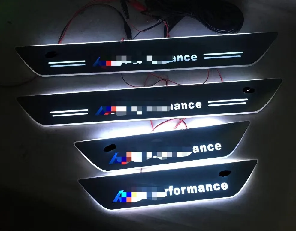 Mrd Led Door Sill Plate Door Scuff Kick Plate In White For Bmw 5 Series